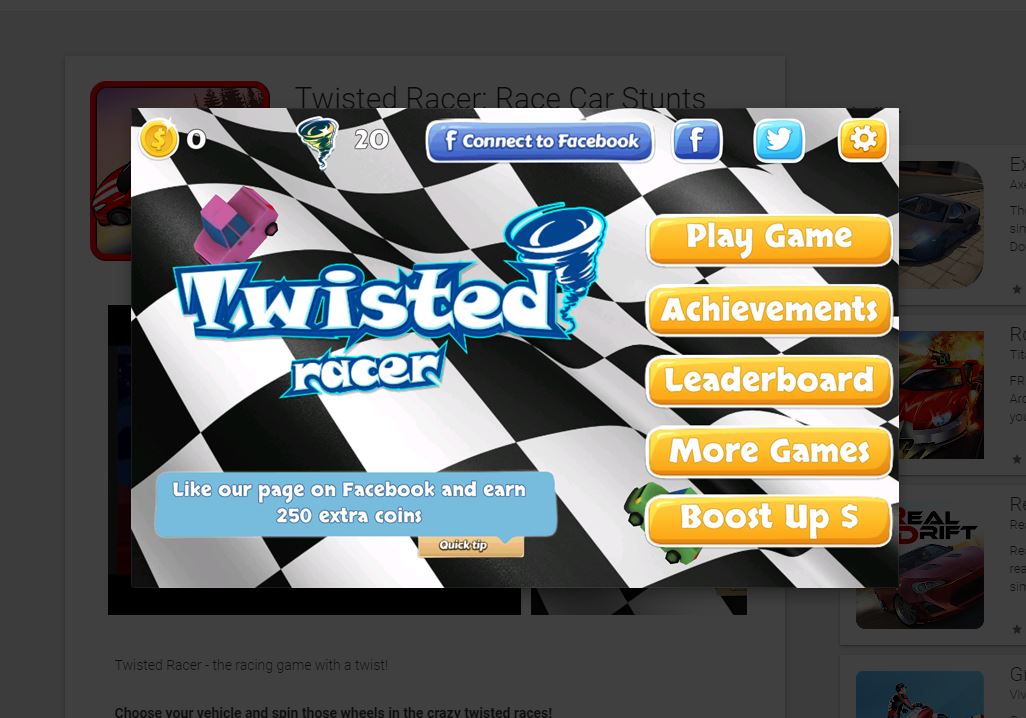 Image for Vidoje Muric's project Twisted racer(Unity 3D game)